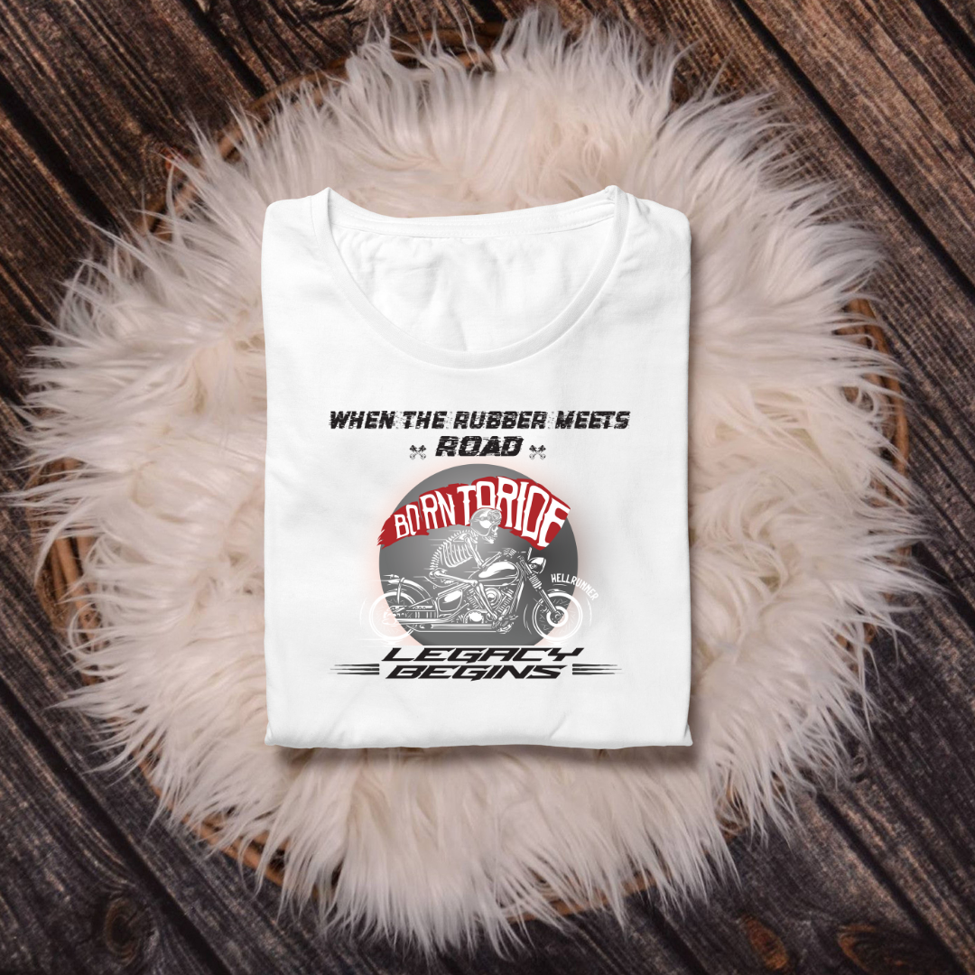 BORN TO RIDE UNISEX T-SHIRT
